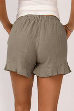 Load image into Gallery viewer, Khaki High Waist Pocketed Ruffle Shorts