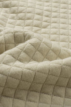 Load image into Gallery viewer, Beige Contrast Binding Snap Button Geometric Pullover Sweatshirt