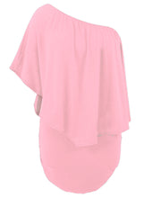 Load image into Gallery viewer, Plus Size Multiple Dressing Layered Pink Mini Poncho Dress
