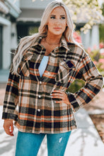 Load image into Gallery viewer, Geometric Plaid Print Pocketed Shacket