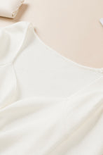 Load image into Gallery viewer, Beige Ruched Sweetheart Neckline Rib Knit Sweater