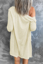 Load image into Gallery viewer, Beige Solid Color Open-Front Buttons Cardigan