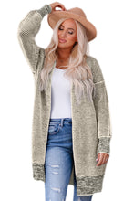 Load image into Gallery viewer, Plaid Knitted Long Open Front Cardigan