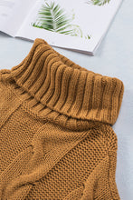 Load image into Gallery viewer, Cuddle Weather Cable Knit Handmade Turtleneck Sweater