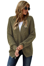 Load image into Gallery viewer, Olive Chunky Wide Long Sleeve Knit Cardigan