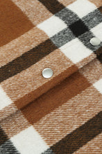 Load image into Gallery viewer, Pocketed Buttoned Plaid Shirt Jacket