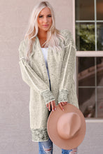 Load image into Gallery viewer, Plaid Knitted Long Open Front Cardigan