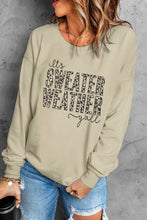 Load image into Gallery viewer, Khaki SWEATER WEATHER Leopard Print Pullover Sweatshirt