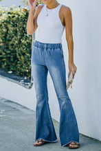 Load image into Gallery viewer, Distressed Bell Bottom Denim Pants
