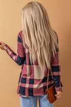 Load image into Gallery viewer, Draped Open Front Plaid Cardigan