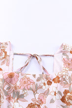 Load image into Gallery viewer, Floral Print Bow Knot Backless Square Neck Mini Dress
