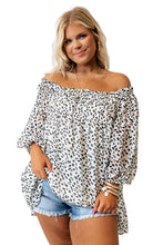 Load image into Gallery viewer, Cheetah Spotted Plus Size Off Shoulder Blouse