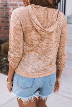 Load image into Gallery viewer, Khaki Solid Color Drawstring Hoodie with Kangaroo Pocket