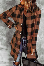 Load image into Gallery viewer, Turn-down Collar Plaid Shirt Coat