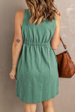 Load image into Gallery viewer, Buttons Sleeveless High Waist Mini Dress