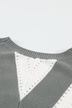 Load image into Gallery viewer, Striped Colorblock V Neck Knitted Sweater