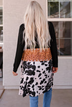 Load image into Gallery viewer, Western Pattern Cow Patchwork Open Front Cardigan