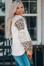 Load image into Gallery viewer, Beige Leopard Print Bubble Sleeve Top