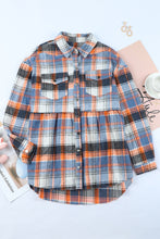 Load image into Gallery viewer, Multicolor Plaid Button Down Ruffled Shirt Jacket