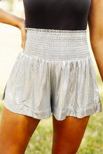 Load image into Gallery viewer, Metallic Sheen Smocked High Waist Shorts