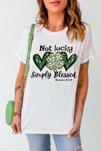 Load image into Gallery viewer, Heart Leopard Clover Slogan Letters Graphic Tee