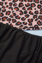 Load image into Gallery viewer, Ruffled Leopard Tankini Top and Solid Color Panty Swimwear