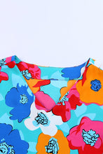Load image into Gallery viewer, Multicolor Floral Print V Neck 3/4 Sleeve Blouse