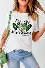 Load image into Gallery viewer, Heart Leopard Clover Slogan Letters Graphic Tee