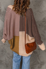 Load image into Gallery viewer, Color Block Loose Open Front Knitted Cardigan