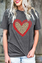 Load image into Gallery viewer, Sequin Leopard Heart Graphic T-shirt