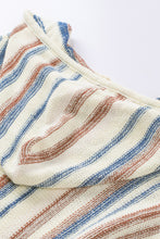 Load image into Gallery viewer, Multicolor Striped Knit Kangaroo Pocket Hooded Sweater