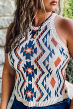 Load image into Gallery viewer, Aztec Geometric Print Knitted Tank Top