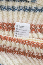 Load image into Gallery viewer, Multicolor Striped Knit Kangaroo Pocket Hooded Sweater