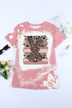 Load image into Gallery viewer, Tie Dye Contrast Leopard Rabbit Graphic T Shirt
