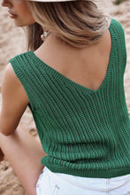 Load image into Gallery viewer, Hollowed Knit V Neck Tank Top