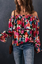 Load image into Gallery viewer, Floral Print Ruffled Off Shoulder Blouse