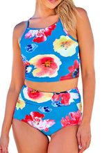 Load image into Gallery viewer, Floral Print Spaghetti Straps Tankini Set