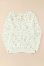 Load image into Gallery viewer, Hollow Out Crochet V Neck Pullover Sweater