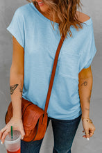Load image into Gallery viewer, Knit Pocketed Tee with Side Slits