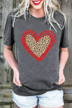 Load image into Gallery viewer, Sequin Leopard Heart Graphic T-shirt