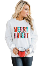 Load image into Gallery viewer, MERRY and BRIGHT Leopard Print Pullover Sweatshirt