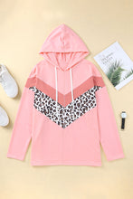 Load image into Gallery viewer, Plus Size Taupe Chevron Hooded Top