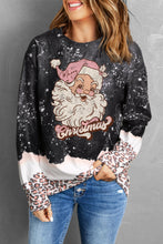 Load image into Gallery viewer, Christmas Santa Clause Leopard Print Graphic Sweatshirt