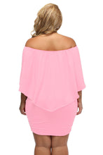 Load image into Gallery viewer, Plus Size Multiple Dressing Layered Pink Mini Poncho Dress