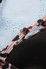 Load image into Gallery viewer, Ruffled Leopard Tankini Top and Solid Color Panty Swimwear