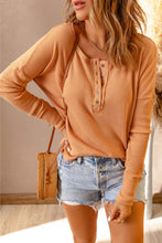 Load image into Gallery viewer, Waffle Knit Henley Top
