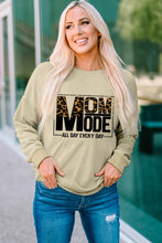 Load image into Gallery viewer, Khaki MOM MODE Leopard Print Long Sleeve Sweatshirt