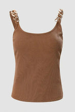 Load image into Gallery viewer, Gold Chain Straps Rib Knit Tank Top