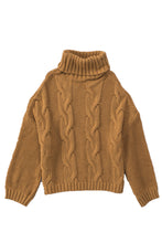 Load image into Gallery viewer, Cuddle Weather Cable Knit Handmade Turtleneck Sweater
