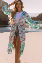 Load image into Gallery viewer, Multicolor Long Sleeve Tassel Tie Floral Kimono